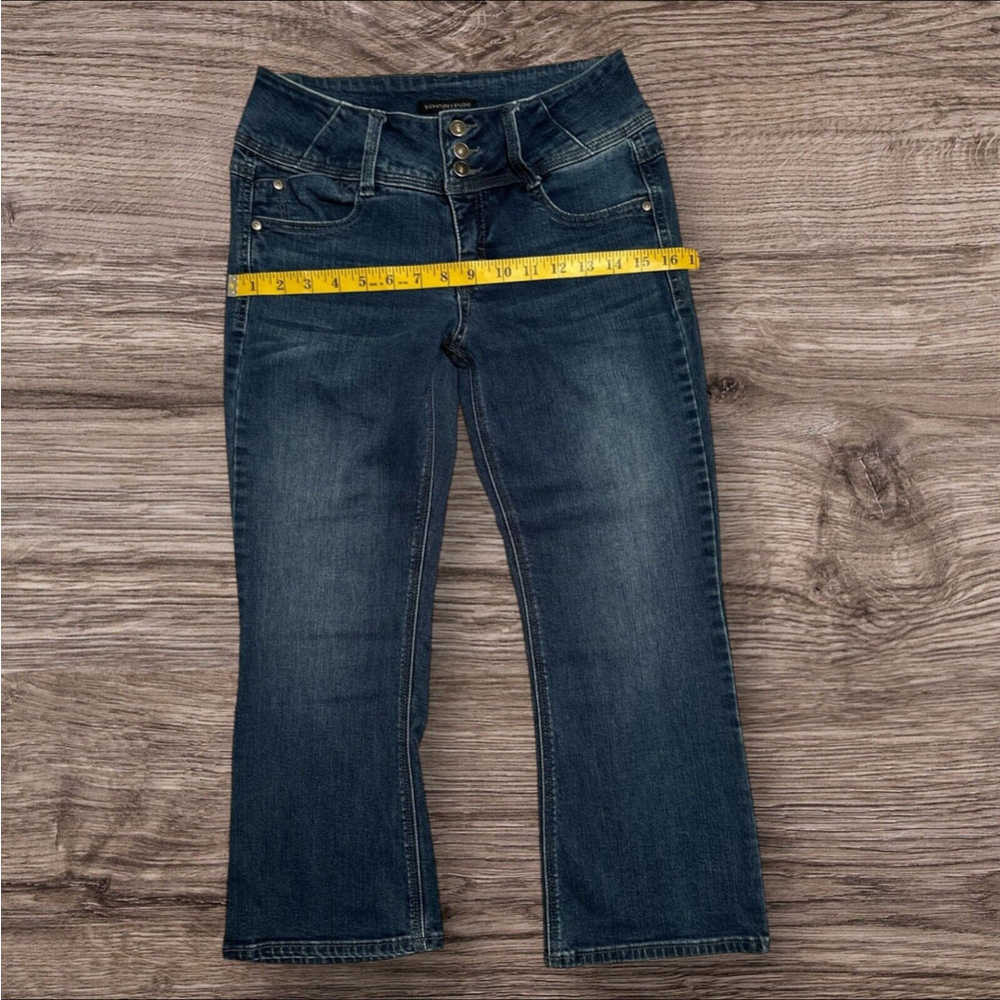Signature Studio Blue Denim CAPRI Jeans Womens Size 6 Zip Button - Picture 7 of 16